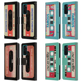 公式ライセンス Bros ビンテージ・カセットテープ レザー手帳型ウォレットタイプケース Huawei 電話 4 スマホケース 全機種対応 グッズ