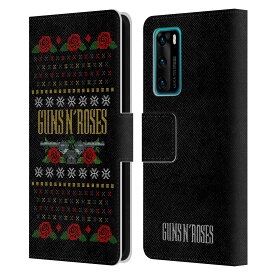 公式ライセンス Guns N' Roses クリスマス レザー手帳型ウォレットタイプケース Huawei 電話 4 ガンズ・アンド・ローゼズ ガンズ アンド ローゼズ アメリカ ロックバンド ロック 洋楽 全機種対応