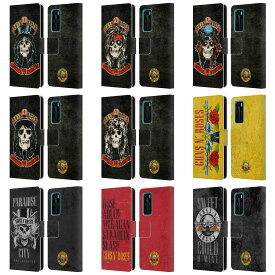 公式ライセンス Guns N' Roses ビンテージ レザー手帳型ウォレットタイプケース Huawei 電話 4 ガンズ・アンド・ローゼズ ガンズ アンド ローゼズ アメリカ ロックバンド ロック 洋楽 全機種対応