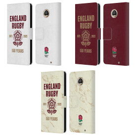 公式ライセンス England Rugby Union 110周年アニバーサリー レザー手帳型ウォレットタイプケース Motorola 電話 スマホケース 全機種対応 グッズ