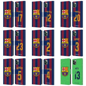 公式ライセンス FC Barcelona 2020/21 プレイヤーズ・ホームキット グループ2 レザー手帳型ウォレットタイプケース Apple iPhone 電話 FCバルセロナ FCB サポーター フットサル クラブチーム スペイン