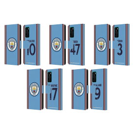 公式ライセンス Manchester City Man City FC 2022/23 プレイヤーズ・ホームキット レザー手帳型ウォレットタイプケース Huawei 電話 4 マンチェスター・シティ マンチェスター シティ マンC UEFA グッズ