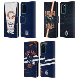 公式ライセンス NFL Chicago Bears Logo Art レザー手帳型ウォレットタイプケース Huawei 電話 4 スマホケース 全機種対応 グッズ
