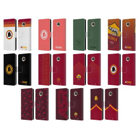 公式ライセンス AS Roma クレスト・グラフィック レザー手帳型ウォレットタイプケース Motorola 電話 スマホケース 全機種対応 グッズ