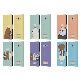 公式ライセンス We Bare Bears キャラクターアート レザー手帳型ウォレットタイプケース Samsung 電話 3 スマホケース 全機種対応 グッズ