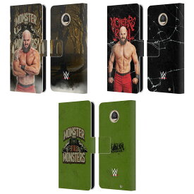 公式ライセンス WWE ブラウン・ストローマン レザー手帳型ウォレットタイプケース Motorola 電話 スマホケース 全機種対応 グッズ