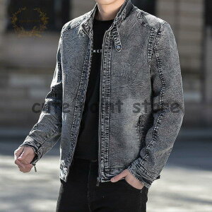 デニム メンズ ミリタリー ライダース アウター 立ち襟 ブルゾン カジュアル スリム 大きいサイズ 秋冬 秋服 新作