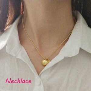 ネックレス レディース アクセサリー シルバー925 チェーン カジュアル デイリー シェル フェイクパール ゴールドカラー かわいい おしゃれ ギフ