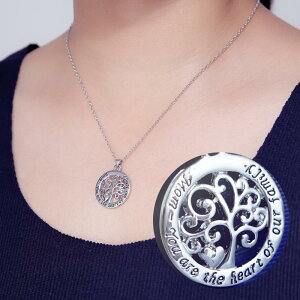 ネックレス ペンダント アクセサリー レディース ラウンド型 透かし模様 丸型 ツリー ハート ママ 木 ナチュラル おしゃれ かわいい カジュアル