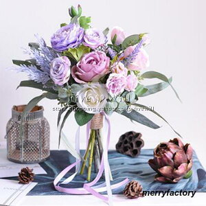 ◆ウエディングブーケ ブートニア 手首の花 結婚式 ローズ 造花 成品 ウェディング用 アレンジメント 花嫁 披露宴 手作り キット ブライダルブーケ