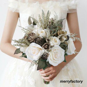 ◆2023新品 ウエディングブーケ ブートニア 手首の花 結婚式 バラ造花 ウェデ ィング用 アレンジメント 花嫁 披露宴 手作り キット ブライダルブーケ
