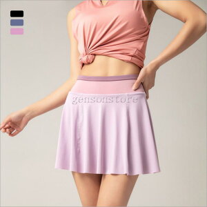速乾 フィットネス キュロット スカート レディース スポーツ ミニ丈スカート ハイウエスト フレア 無地 レイヤード ジム トレーニング テニス ヨガウェア 3色