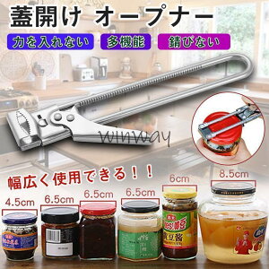 オープナー 蓋 フタ 瓶 ビン 蓋開け 瓶 簡単 力を入れない ふた開け 調理器具 便利グッズ キャップ オープナー ビンオープナー シルバー