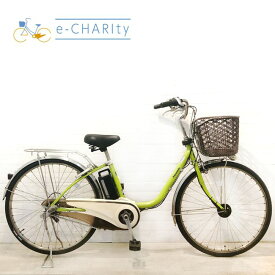 【期間限定★3000円OFFクーポン配布】【中古】【東京・神奈川・埼玉・千葉限定】 電動自転車 ママチャリ パナソニック ビビ DX グリーン 26インチ YU087 横浜 電動アシスト自転車