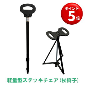 【キャンペーンエントリーでポイント5倍！】 ナイス ウェイ(Nice Way) やすらぎステッキチェア アルミ 軽量 伸縮 クラッチ ステッキ 椅子 イス チェア 介護用品 登山 トレッキング リハビリ 移動補助 お年寄り 老人 スポーツ