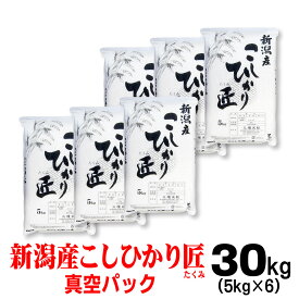 米 令和7年産 【真空パック】 新潟 コシヒカリ 「匠」 30kg （5kg×6） 新潟県産 新潟産 備蓄 お祝い のし 備蓄 長期保存 こしひかり おこめ