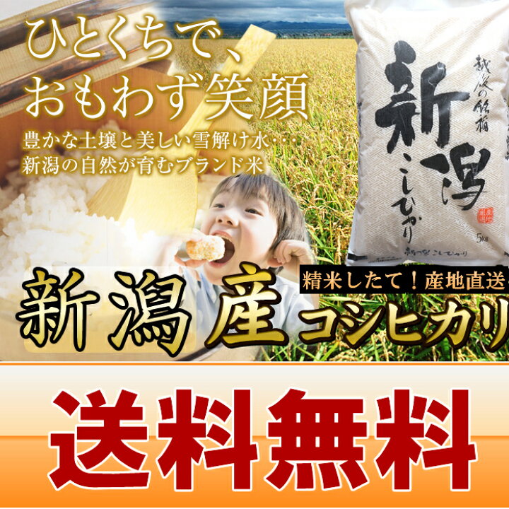 楽天市場】新潟産 コシヒカリ 10kg 送料無料 新潟県産 （5キロ×2個  