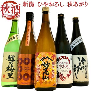 (秋限定)日本酒 ギフト ひやおろし 冷や卸し 秋あがり 飲み比べ 720ml 5本 セット 四合瓶 妙高山 越乃八豊 白龍 越乃梅里 お福正宗 秋の日本酒 飲み比べ お酒 日本酒 御祝 プレゼント ギフト