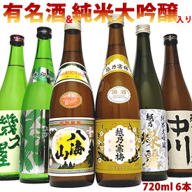 日本酒（虎徹） 飲み比べ セット 720ml 6本　有名地酒の越乃寒梅 八海山 & 限定純米大吟醸入り 越後銘門酒会限定セット 日本酒 越乃寒梅 八海山 越乃燦麗 潟 越乃中川 幾久屋 ギフト 贈り物 誕生日 プレゼントにおすすめ 飲み比べセット