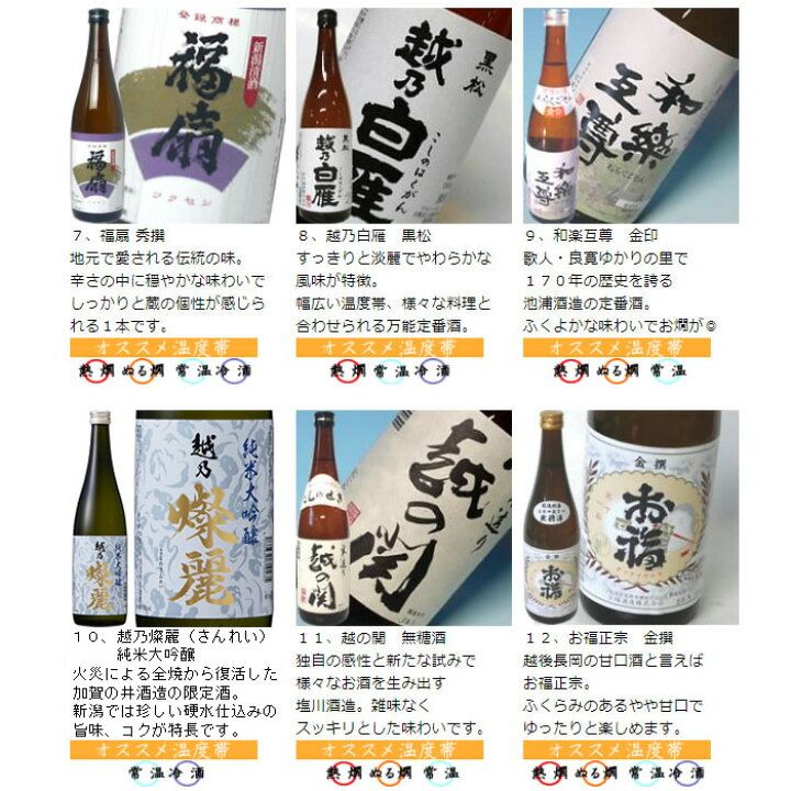 楽天市場】日本酒 飲み比べ 純米大吟醸 入り 四合瓶 飲み比べセット  