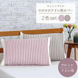 【送料無料】2色組 で お買得 ♪ のび～る！まくらカバー パイル 綿100% フリーサイズ 43×63　35×50 ご自宅でお洗濯OK