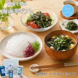 海の幸の海藻 毎日使える健康ギフト わかめ 海ぶどう ゆきそうめん 詰め合わせ 送料無料 ギフト対応 熨斗OK