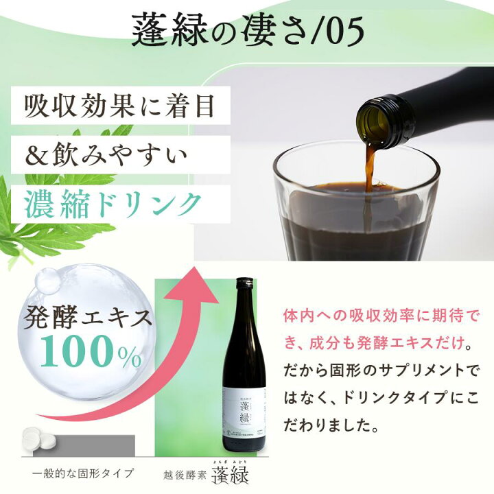 楽天市場】越後酵素蓬緑 ファスティングドリンク 酵素ドリンク 無添加 