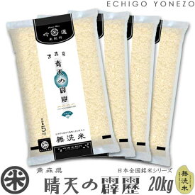 【青森米 令和5年産】無洗米 青森県産 青天の霹靂 20kg (5kg×4) ピロータイプ平袋入 日本全国銘米シリーズ seitennohekireki aomori