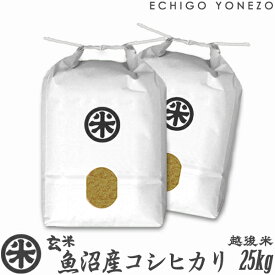 【新潟米 令和5年産】魚沼産コシヒカリ 玄米 新潟大銘米 玄米 25kg (5kg×5袋) 厳選新潟米 魚沼 こしひかり 送料無料 贈答 内祝 御祝 御中元 御歳暮 gift kome grain brown rice uonuma koshihikari