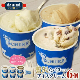 エシレ公式 グラスギフトセット 6個入り 保冷バッグ付き（ECHIRE アイスクリームギフト EG-6) エシレ発酵バター使用 プレゼント スイーツ バレンタイン