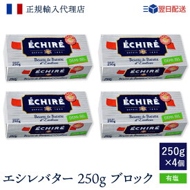 即日配送可 エシレバター 250g ブロック ( 有塩 ×4 ) 最強翌日配送 エシレ 公式 【フランス伝統の発酵バター】 echire A.O.P. 正規輸入代理店 バターセット 送料無料 業務用