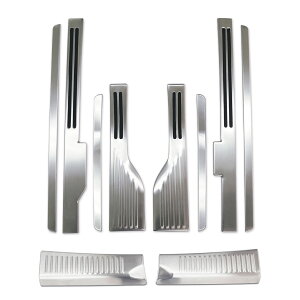 ハスラー MR52S/MR92S スカッフプレート&ラゲッジスカッフ 2点セット 選べる2色 シルバーヘアライン/ブラックヘアライン フレアクロスオーバー MS52S/MS92S パーツ カスタム アクセサリー ドレス