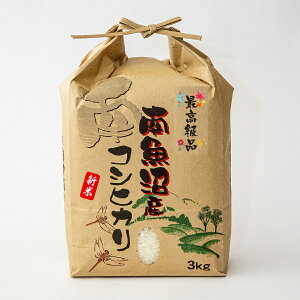 新米【最高級品】魚沼産コシヒカリ 白米3kg(クラフト袋)令和7年産新米 特A地区の贅沢な栽培で手間の掛かる中山間地米/新潟県産南魚沼産コシヒカリ /しおざわ米/送料無料