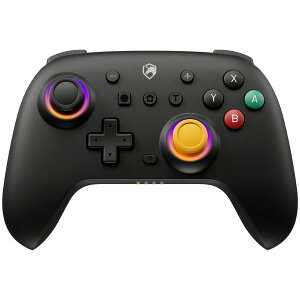 ECHTPower Switch �R���g���[���[ ���C�����X �z�[�����ʃX�e�B�b�N RGB���C�g �w�ʃ{�^���t�� �X�C�b�` �R���g���[���[ TURBO�A�� 4�i�K�U������ 6���W���C���Z���T�[ 800mAh�o�b�e���[ Switch/Switch2/PC