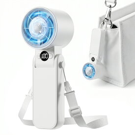 【在庫一掃セール2,599円→2,079円】ハンディファン 冷却プレート搭載【瞬間冷却・最大-25℃】携帯扇風機 199段階風量調整 4000mAh大容量 最大16時間 静音 折りたたみ式 首掛け 卓上 手持ち Type-C充電 LED表示 通勤 通学 アウトドア