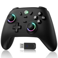 【300円クーポン配布中】PC コントローラー 無線/有線接続 2.4Gレシバー付き ホール効果スティック RGBラ…