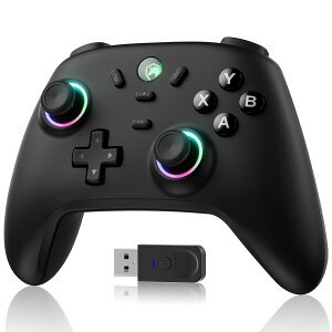 �y200�~�N�[�|���z�z���zECHTPower PC �R���g���[���[ ����/�L���ڑ� 2.4G���V�o�[�t�� �z�[�����ʃX�e�B�b�N RGB���C�g 1000Hz �|�[�����O���[�g TURBO�A�� �U������ 800mAh�o�b�e���[ PC/Steam deck/Switch/A
