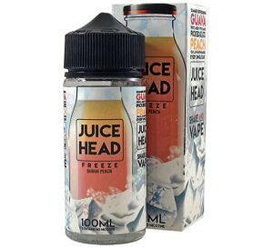 Juice Head Freeze�m�W���[�X�w�b�h�t���[�Y�n100ml �d�q�^�o�R VAPE ���L�b�h - Guava Peach ICE - �j�R�`���Ȃ�