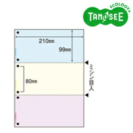 ヒサゴ TANOSEE マルチプリンタ帳票(FSC森林認証紙) A4 カラー 3面6穴 2000枚/箱(FSCT2013V)