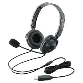 ELECOM エレコム ヘッドセット(両耳オーバーヘッド)/1.8m/USB/ブラック(HS-HP20UBK)