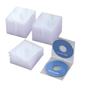 ELECOM エレコム エレコム Blu-ray/DVD/CDケース(スリム/PS/2枚収納) 50枚セット クリア CCD-JSCSW50CR