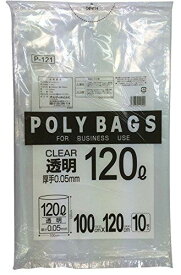 オルディ 低密度ポリバッグ業務用　120L　透明　10枚　P-121