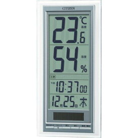 CITIZEN (シチズン) 高精度 温度 ・ 湿度 計 ライフナビD204A 置き掛け兼用 ソーラー 補助電源 シルバー 8RD204-A19
