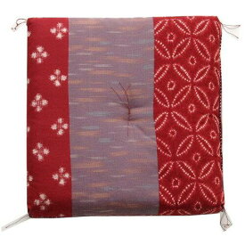 イケヒコ 座布団 小座布団 綿100% 国産 和柄 『モダン 小座布団』 エンジ 側サイズ（約40×40cm） 製品サイズ（約37×37cm） 2枚組