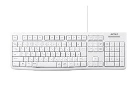 BUFFALO バッファロー USB接続 有線スタンダードキーボード ホワイト(BSKBU100WH)