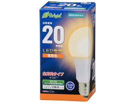 OHM オーム電機 LED電球(20形相当/258lm/2.0W/電球色/E26/全方向配光260°/密閉形器具対応) LDA2L-G AG27