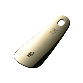 田辺金具 靴ベラ 革付き 真鍮ミラー仕様個箱入