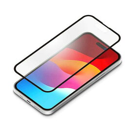 PGA iPhone 15 フレーム付 全面ガラス 2強/ゴリラ ブルーライト低減/AG(PG-23AGLG04BL)