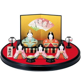 薬師窯(yakushigama) 薬師窯 桃の節句 ひな人形 錦彩 平飾 り雛