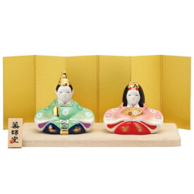 中外陶園 彩絵座雛(華小紋) (Y2643)